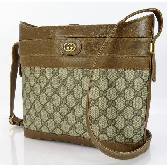 Gucci Brown and Cream Crossbody Bag - Picture 1 of 16
